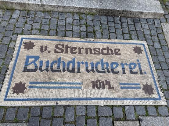 Ein Mosaik Bild Text V. Sternsche Buchdruckerei 1614.